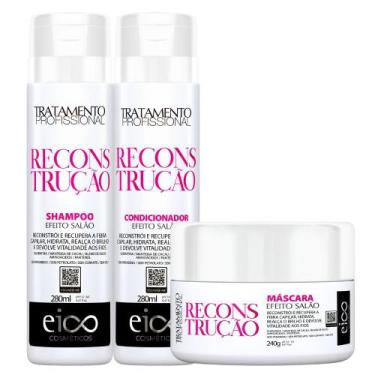 Imagem de Eico Kit Reconstrução Shampoo + Condicionador + Máscara 240G - Eico Co