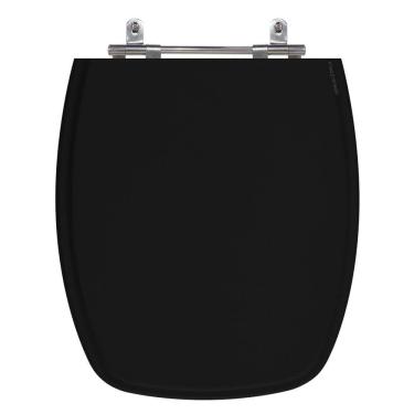 Imagem de Assento Sanitário Primula Preto Tampa para Vaso Fiori de Madeira Laqueada - SB