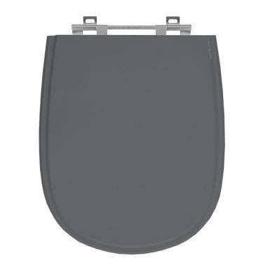 Imagem de Assento Sanitário Paris Cinza Escuro Tampa para Vaso Ideal de Madeira Laqueada 