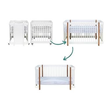 Imagem de Berço 3 em 1 Lola Branco com Detalhe em Madeira LOLA701 - Sleeper