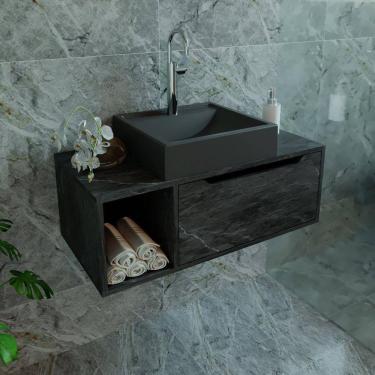 Imagem de Gabinete para Banheiro com 1 Porta sem Cuba BN3644 Mármore Lunar