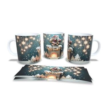 Imagem de Caneca cerâmica personalizada natal 3D papai noel e na chaminé