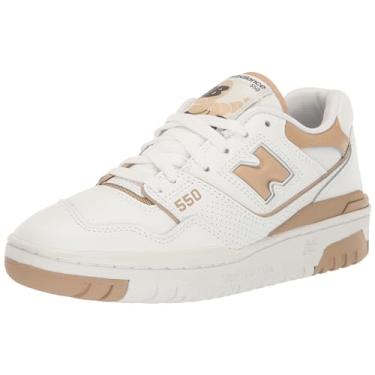 Imagem de New Balance Tênis feminino 550, Branco/incenso, 6.5 Women/5 Men