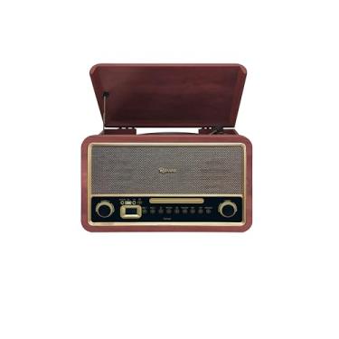 Imagem de Raveo Vitrola Turner com Toca-discos de 3 velocidades, Rádio FM, CD e Cassete players, USB (reproduz e grava), entrada e saída auxiliares e tecnologia de conexão Bluetooth.