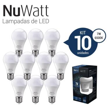 Imagem de Kit 10 Lampada Led Bulbo 7w Samsung A60 E27 Luz Branca Fria