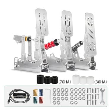 Imagem de SIMSONN Sim Racing Pedals Compatible with Logitech G25, G27, G29, G920, Design for Thrustmaster T300RS, GT T500, Racing Simulator Pedals with 130kg Load Cell Brake, HE Hydraulic Pedals for PC Cockpit