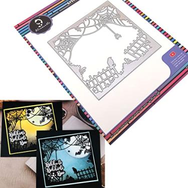 Imagem de Alinacutle Matriz de moldura, corte de metal, modelo de cartão feito à mão, moldes de papel para scrapbook, álbum de artesanato de papel faça você mesmo, moldura quadrada de teia de aranha, 1/pacote