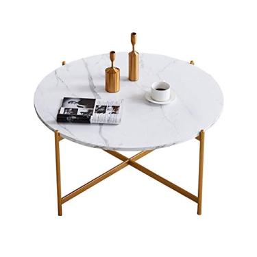 Imagem de Mesa lateral, mesa de canto redonda, mesa de centro redonda moderna, para sala de estar, sala de jantar