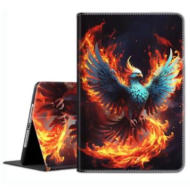 Imagem de Capa para Samsung Galaxy Tab S8 2022/Tab S7 2020 11 polegadas (modelo SM-X700/X706/T870/T875/T878) - Capa de encaixe fino com hibernar/despertar automático, fênix flamejante