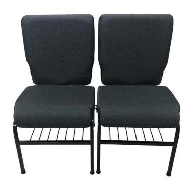 Imagem de 02 Cadeiras Para Igrejas com Porta Biblía Porta Cálice Cinza