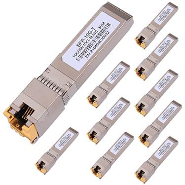 Imagem de Transceptor de cobre 10G SFP RJ45, módulo de cobre 10G T 10GBase-T SFP CAT.6a/7 até 30 metros, compatível com Cisco, Ubiquiti, Netgear, D-Link, Supermicro, TP-Link, Broadcom Mikrotik, Unifi