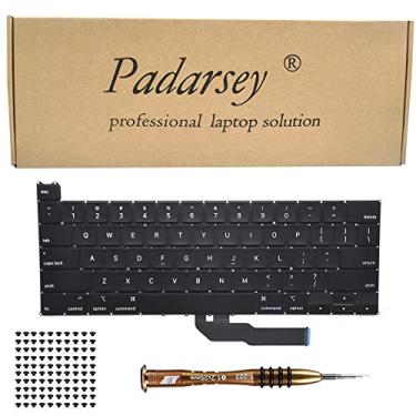 Imagem de Padarsey Teclado de substituição compatível com MacBook Pro de 13 polegadas A2251 lançado em 2020 layout dos EUA + parafusos de teclado + chave de fenda