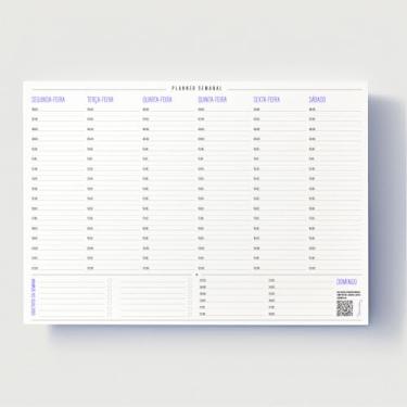 Imagem de Planner Semanal com Horário - 50 Folhas - Tamanho A4