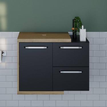 Imagem de Armario Gabinete Nexus 65P Compace Lâmina Mel /Preto Ônix