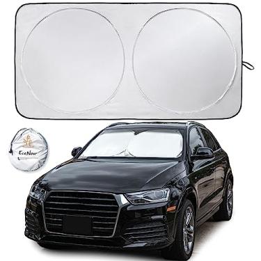 Imagem de EcoNour Para-brisas para carro | Persianas refletivas para janela de carro para proteção máxima do painel | Acessórios de interior de carro dobráveis para calor solar | Pequeno (150 x 73 cm)