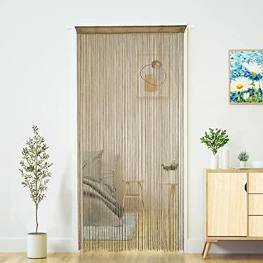 Imagem de Cortina de porta para decoração de sala de estar, decoração de sala para meninas adolescentes (cru, 100 x 200 cm)