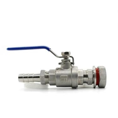 Imagem de 6 8 10 12 14 15 16 19 20 mm mangueira farpa 1/5.1 cm bSP 304 aço inoxidável torneira torneira interruptor tanque de água anteparo encaixe de tubulação