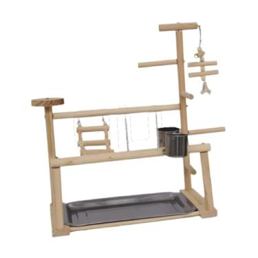 Imagem de Baoblaze Playground de pássaros, portátil, prático, cercadinho de academia, de madeira, suporte para periquitos, cacatua