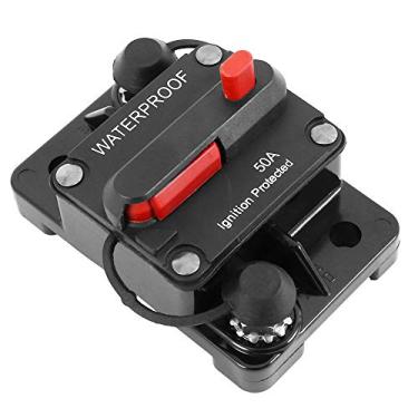 Imagem de ANJOSHI Disjuntor de 50 Amp 20A-300A com reinicialização manual à prova d'água inline inversor de fusíveis para motores de pesca marítimos, barcos, quadriciclos, potência manual 12V-48VDC