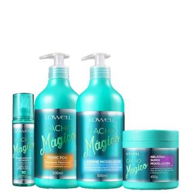 Imagem de Lowell Cacho Magico Shampoo 500g Creme Modelador 500g Gelatina 450g e 