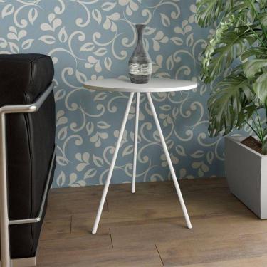 Imagem de Mesa Lateral Gabriela Wood Branco - Cor: Branco