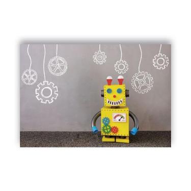 Imagem de Fundo Fotográfico 2,20 X 1,50 - Robozinho Amarelo 003 - Via Cores