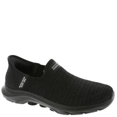 Imagem de Skechers Tênis feminino Go Walk 7 Springtime Hands Free Slip-ins, Preto, 7 Wide