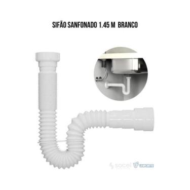 Imagem de Sifão Sanfonado 1,45 M Branco 12 Pçs - Unifortte - Plastuning - Unifor