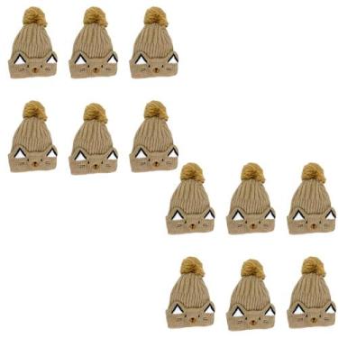 Imagem de kit 12 toucas gorro infantil de pompom bichinho para menino menina for