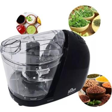Imagem de Mini Processador De Alimentos 500ml Elétrico - Kian 24233 127v, Preto,