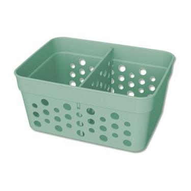 Imagem de Cesto Organizador Trama Rattan c/ Divisória Removível 11x8 - Usual Uti