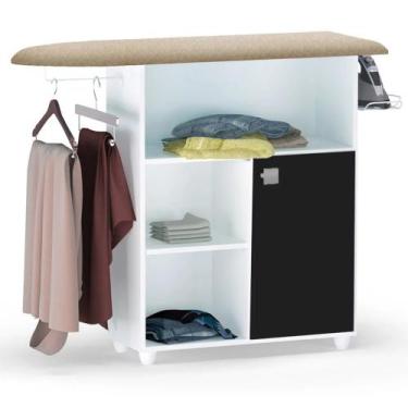 Imagem de Multiuso Balcão Sanches Tábua de Passar Roupa 1 Porta Branco/Preto - A