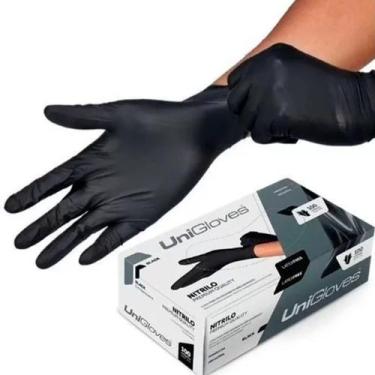 Imagem de Luva nitrilica unigloves preta latex free qualidade premium, P
