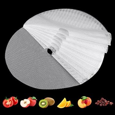Imagem de (Pacote com 8) Folhas Desidratadoras de Silicone Redondas, Malha de Silicone Antiaderente DOSTK Premium para Desidratador de Frutas, Forro de Bandeja Reutilizável (Redondo, 33 cm de Diâmetro)