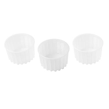 Imagem de Molde de queijo para fazer queijos 590 ml - Cesta de fabricação de queijo para ricota, queijo feta, camembert - Moldes de plástico perfurados para fazer queijo macio todos os tipos, 3 peças