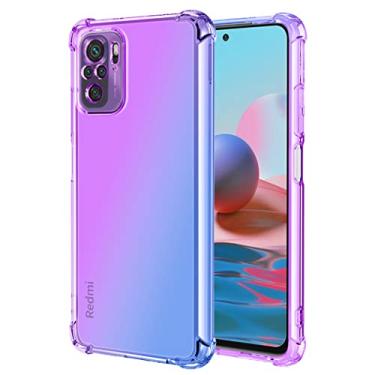 Imagem de Vokuha Capa para Redmi Note 10 (4G)/Redmi Note 10S M2101K7BG, capa protetora de telefone traseira de TPU flexível e macia gradiente transparente à prova de choque para Xiaomi Redmi Note 10S