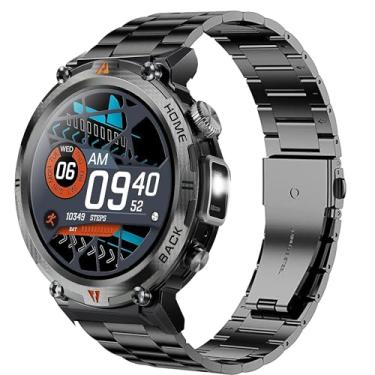 Imagem de Lamshaw Compatível com pulseira de smartwatch EIGIIS KE3, pulseira de substituição de metal de aço inoxidável de 22 mm compatível com KE2, KE3, KE5, KE6, K22, K27, K55, K56, K57, DM50, HM09, I32, S35