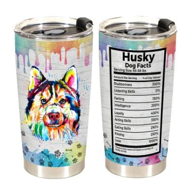 Imagem de Limima Gifts for Husky Lovers, Husky Gifts for Owners, Birthday Christmas New Year Thanksgiving Easter Gift Ideas for Dog Lovers Dog Mom Dog Dad, Husky Funny Facts Tumbler Cup Mug Water Bottle 20 Oz