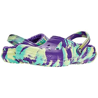 Imagem de Crocs Classic Tie Dye Lined Clog | Kids' Slippers, Neon Purple/Multi, 4 US Unisex Toddler