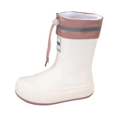 Imagem de FytStycale Botas de chuva femininas, sapatos de jardim, calçados portáteis de PVC, botas de chuva antiderrapantes, sapatos de chuva para viagens, caminhadas, 36 a 37