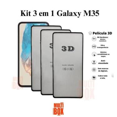 Imagem de Kit 3x Películas 3D de Vidro para Samsung Galaxy M35 - LXL