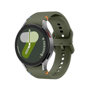 Imagem de Pulseira esportiva compatível com Samsung Galaxy Watch 7 FE 6 5 4 mm e 44 mm/Galaxy Watch 6 Classic de 43 mm e 47 mm/Watch 4 Classic de 46 mm e 42 mm/Watch 5 Pro de 45 mm, feminina e masculina (verde