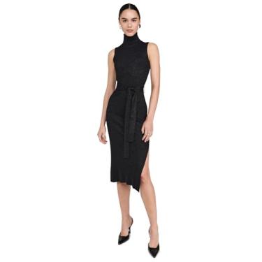 Imagem de PAIGE Vestido feminino canelado Zoelle, Brilho preto, PP