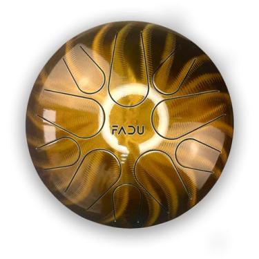 Imagem de Fadu Shine Steel Tongue Drum Handpan 10 notas, instrumentos de cura sonora para meditação, ioga, educação musical, entretenimento