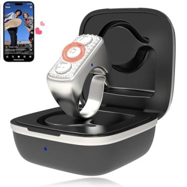 Imagem de Sugsugme Anel de rolagem remoto para TikTok, controle remoto Scroller para TIK Tok, controle remoto de telefone Bluetooth para câmera selfie, gravação de vídeo, controle de música, anel para iPhone,