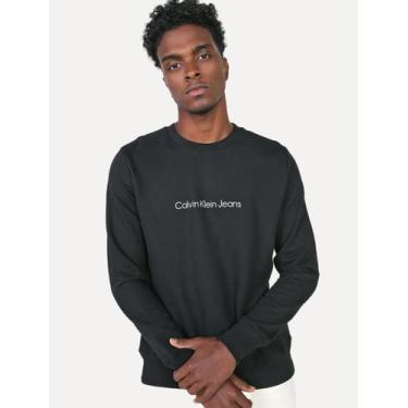 Imagem de Moletom Calvin Klein Jeans Crewneck Front Logo Grafite Mescla, L/G