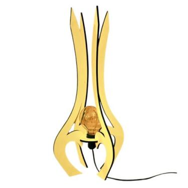 Imagem de Luminária de Chão MDF PALACE - CORALISA, MDF CRU, 85x45cm, Bivolt