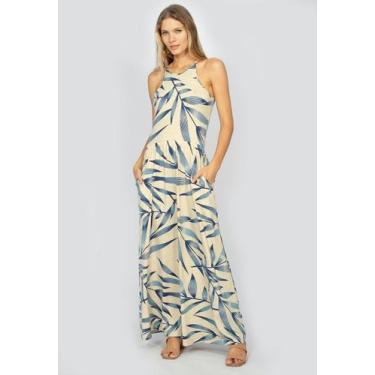 Imagem de Vestido Longo Jennifer Malha Amazonia Vital Trapézio com Bolso Bambu A