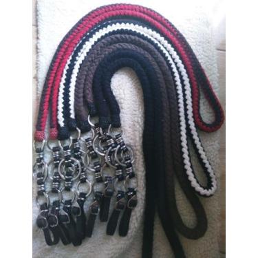 Imagem de Rédea De Lã Trançada Grossa, Argolada Inox E Virolas - Selaria Forte