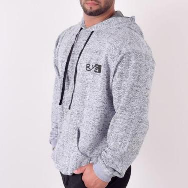 Imagem de Blusa Moletom Masculino Com Capuz BYG Kaká Cinza - BYG Moda Fitness, C